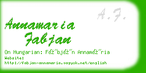 annamaria fabjan business card